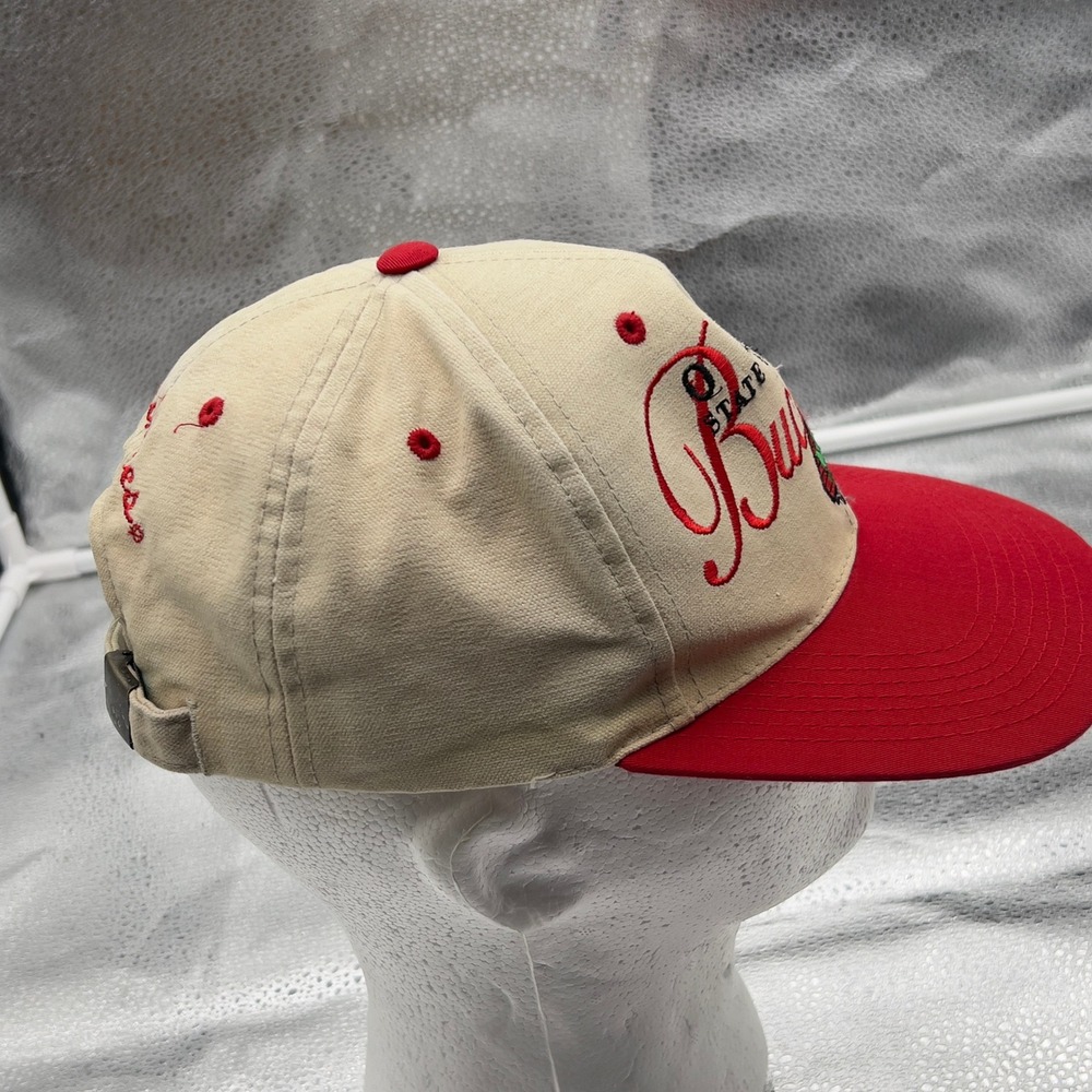 Ohio State University Buckeyes Hat Outdoor Cap Tan Red Adjustable Vintage Style - Picture 11 of 11